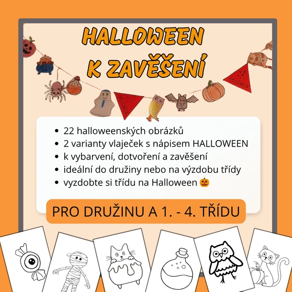 Halloween k zavěšení - halloweenská girlanda