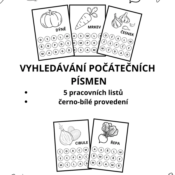 Počáteční písmenka - ZELENINA