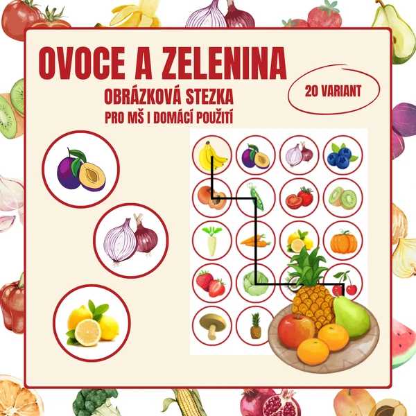 Ovoce a zelenina – obrázková stezka (hra)