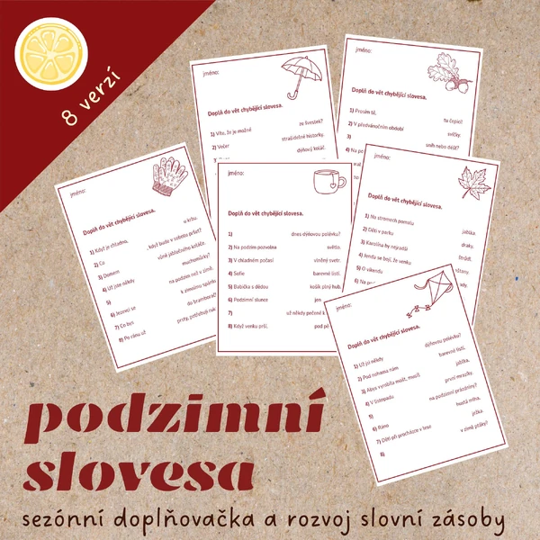 Podzimní slovesa | doplňovačka a rozvoj slovní zásoby