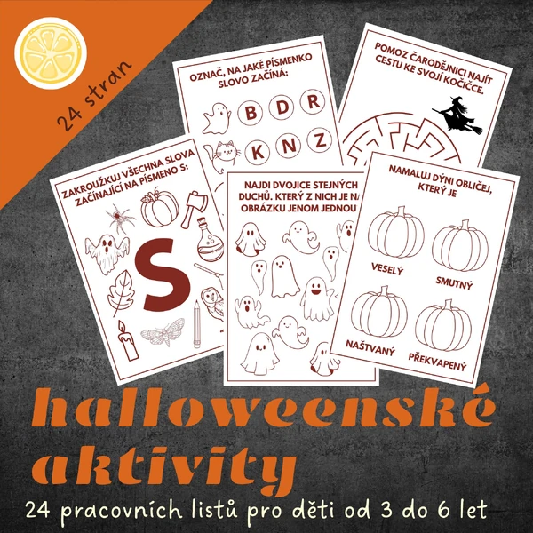 HALLOWEENSKÉ AKTIVITY - pracovní listy pro předškolní děti