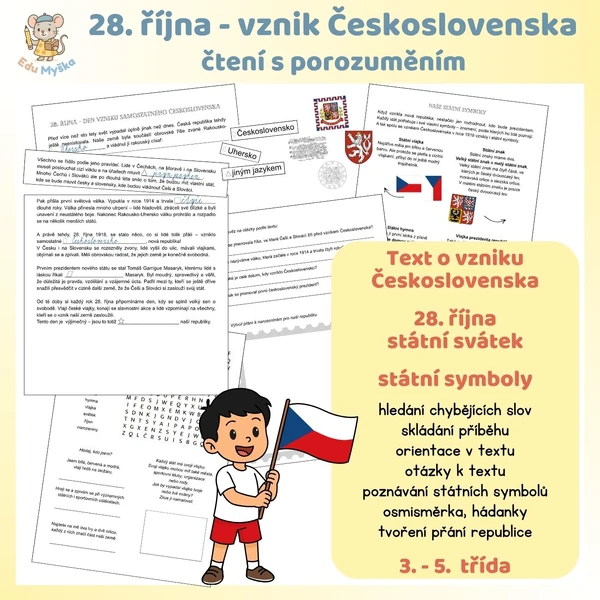 28. října - Den vzniku Československa - čtení s porozuměním