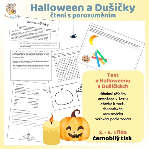 Halloween a Dušičky - čtení s porozuměním