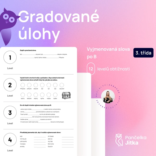 Gradované úlohy - vyjmenovaná slova po B