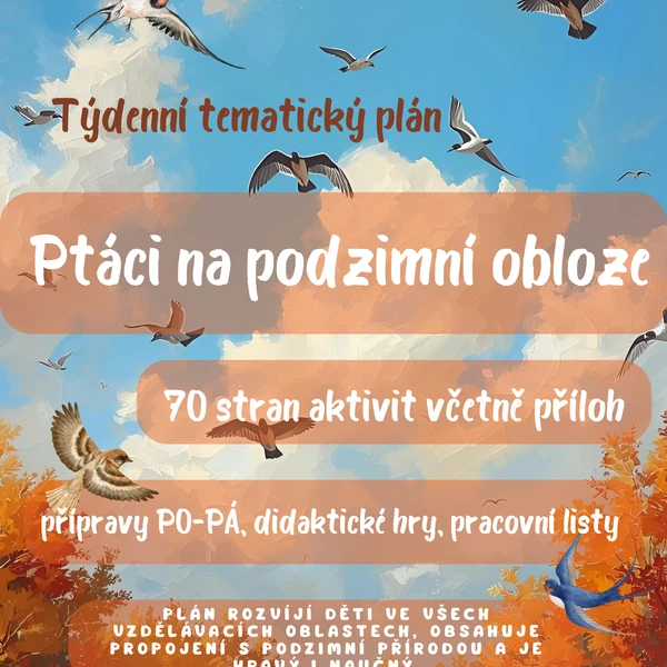 Ptáci odlétají, podzim přípravy (ptáci na podzimní obloze)