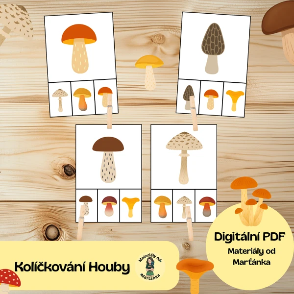 Houby - kolíčkování