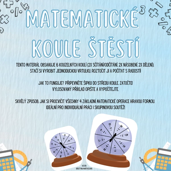 Matematické koule štěstí - Sčítání, odčítání, násobení, dělení