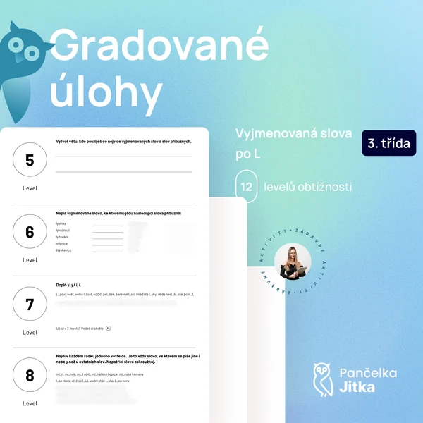 Gradované úlohy - vyjmenovaná slova po L