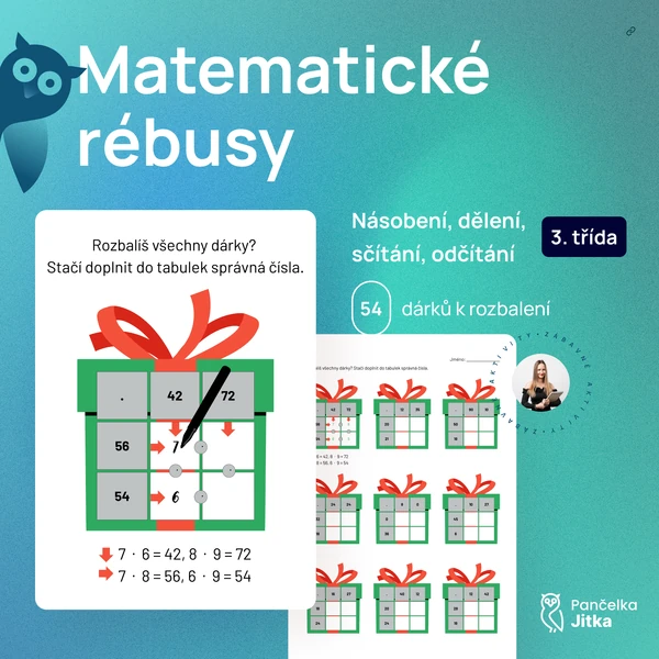 Matematické rébusy - rozbalování dárečků