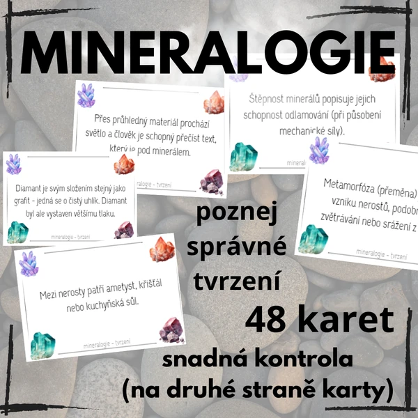 Mineralogie - 48 tvrzení (ANO/NE)
