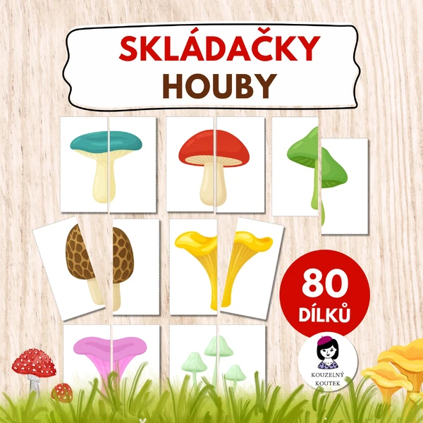 Puzzle skládačka Houby| Dušičky | Halloween | Podzim