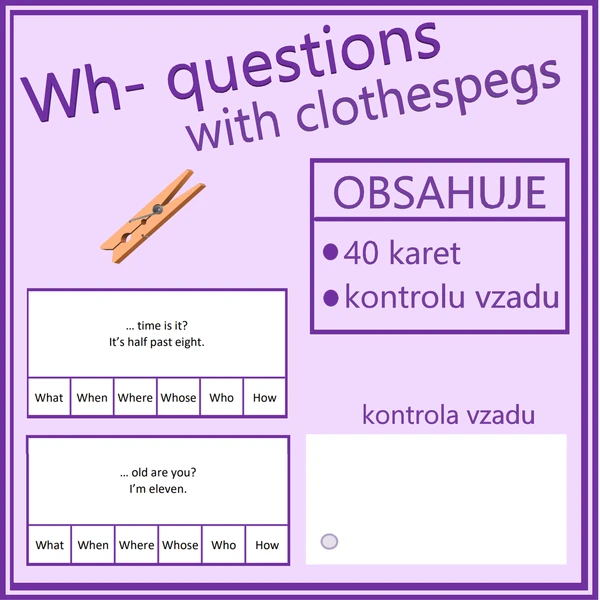 Wh- questions with clothes pegs