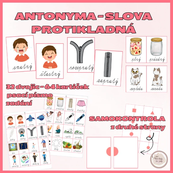 Antonyma (slova protikladná) - hledání dvojic
