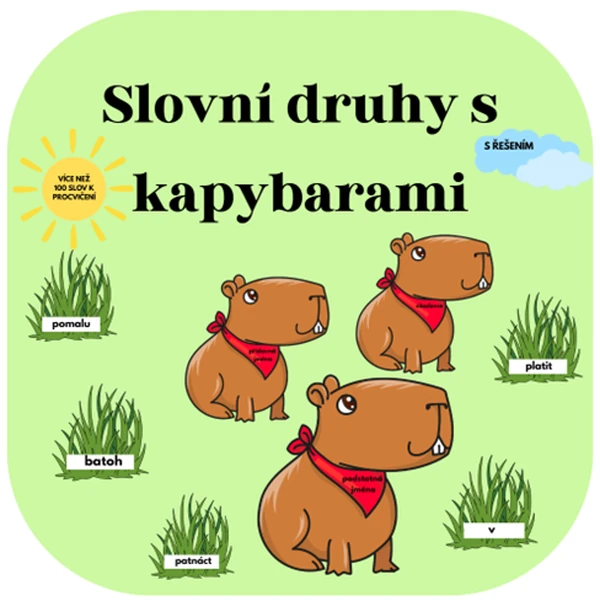 Slovní druhy s kapybarami