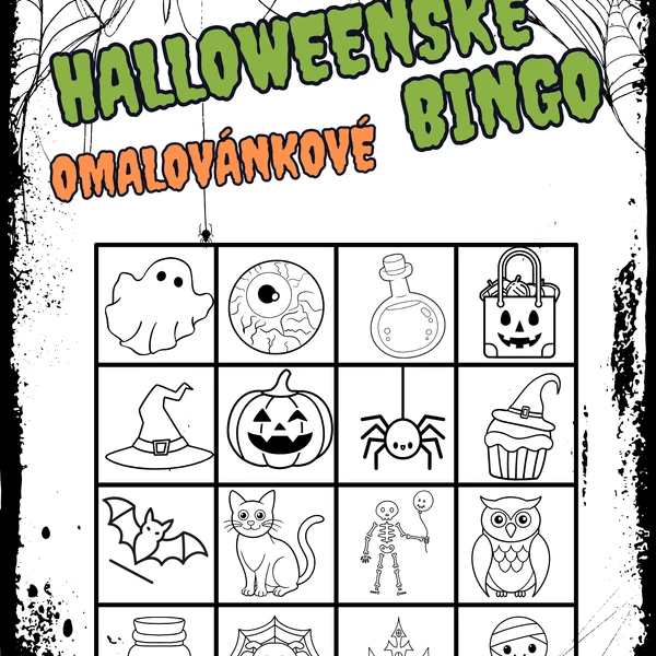 Halloweenské bingo - omalovánky