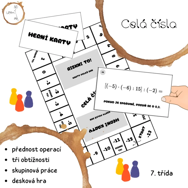 Celá čísla - přednost početních operací (deskovka)