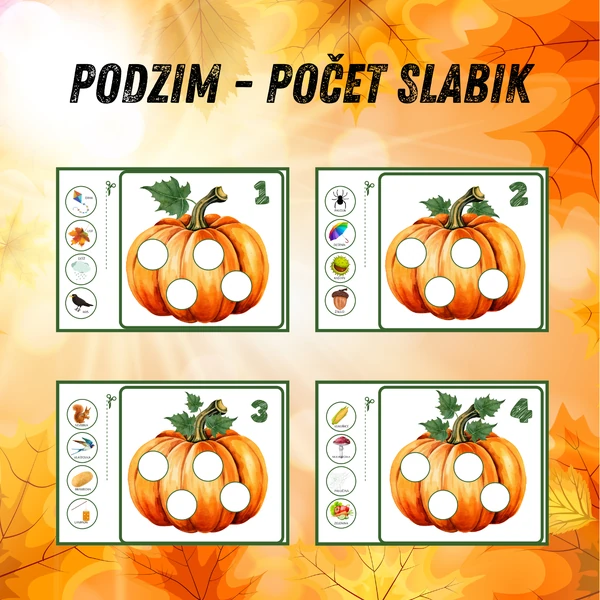 PODZIM - počet slabik pro MŠ
