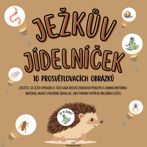 Ježkův jídelníček - 10 prosvětlovacích obrázků