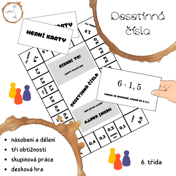 Desetinná čísla - násobení a dělení (deskovka)