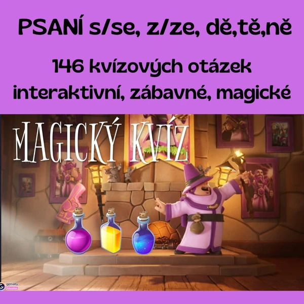 S/SE, Z/ZE, DĚ, TĚ, NĚ - interaktivní kvíz