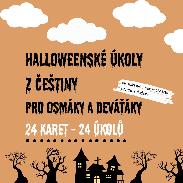 Halloweenské úkoly z češtiny - pro osmáky a deváťáky