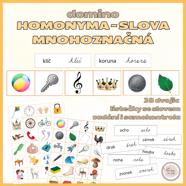 Domino - homonyma a slova mnohoznačná