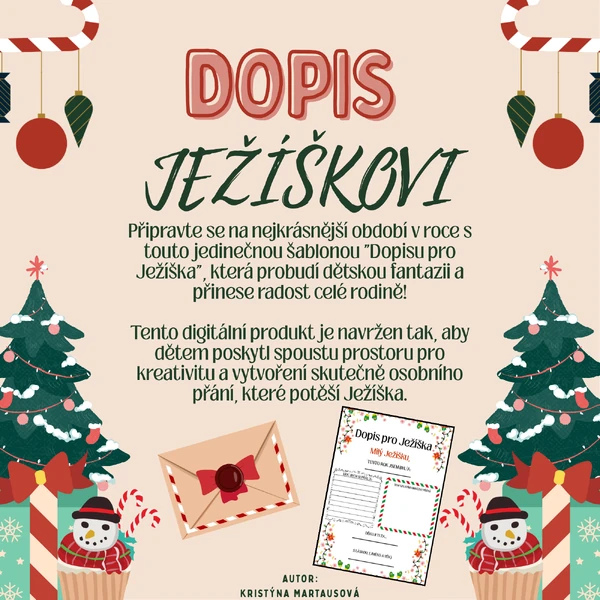 Dopis pro Ježíška - Šablona k dotvoření