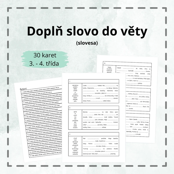 Doplň slovo do věty - slovesa