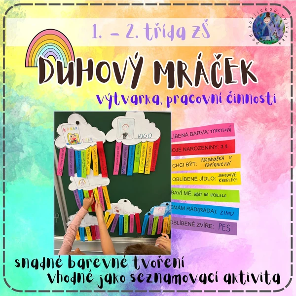 Duhový mráček - snadná aktivita do výtvarky a světa práce