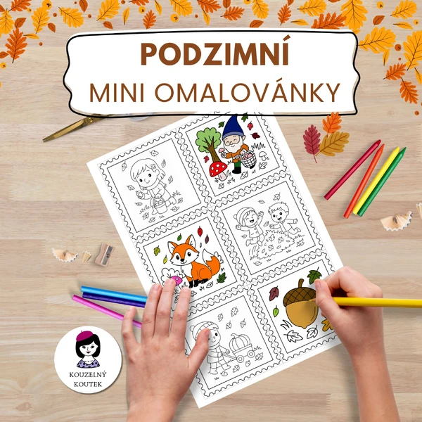 Podzimní mini omalovánky, podzimní omalovánky k tisku