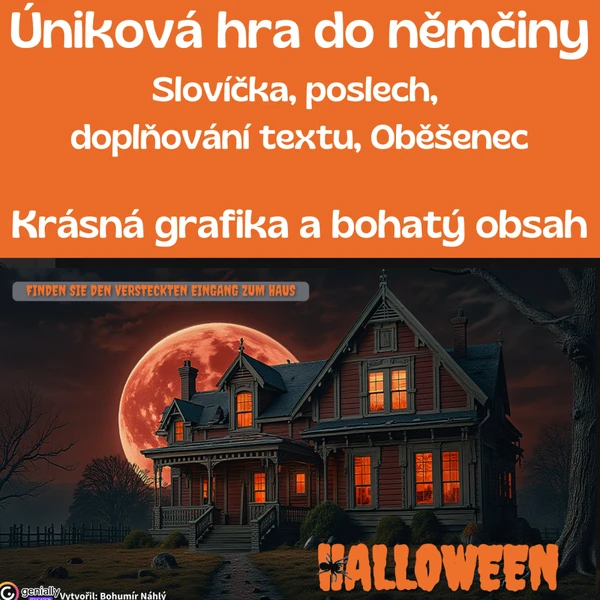 Halloween - interaktivní úniková hra do německého jazyka