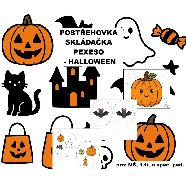 Postřehovka, skládačka, pexeso - halloween
