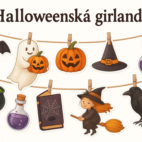🎃🎃 Halloweenská girlanda do třídy - výzdoba 