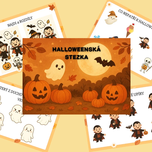 Halloweenská stezka s omalovánkami