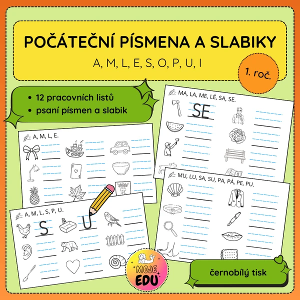 Psaní počátečních písmen a slabik