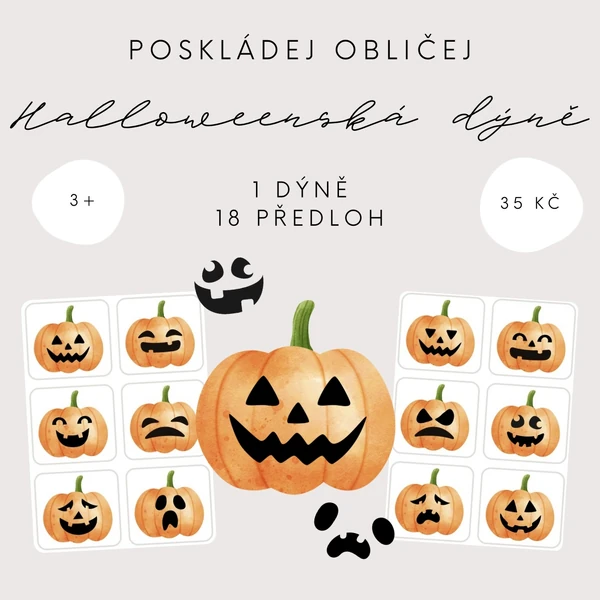 Poskládej obličej halloweenské dýni