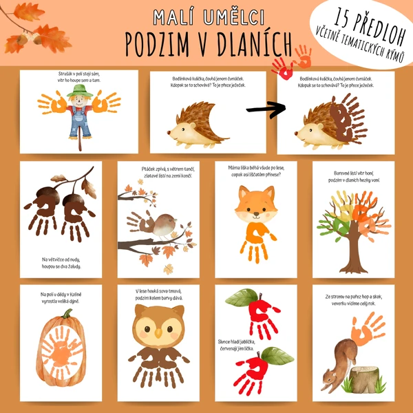 Tvoření obrázků pomocí dlaní - Podzim