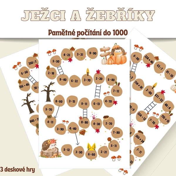 Ježci a žebříky - pamětné počítání do 1000