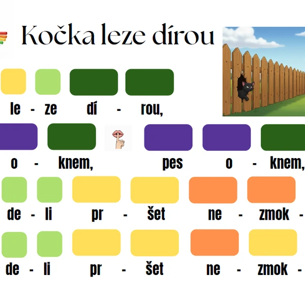 Kočka leze dírou - barevné hraní s doprovodem