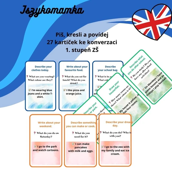 Piš, kresli, povídej: kartičky AJ na první stupeň ZŠ