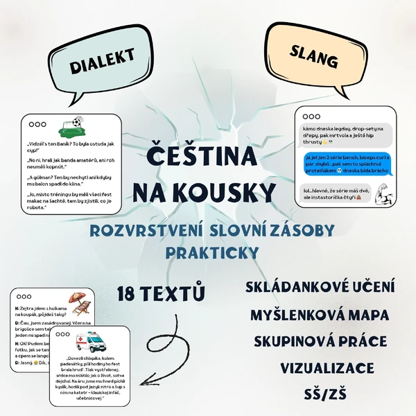 Vrstvy češtiny (dělení národního jazyka) - skládankové učení