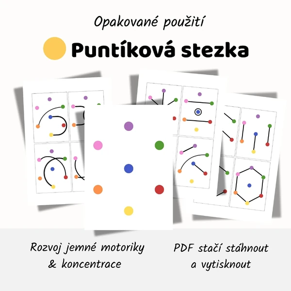 🟡 Puntíková stezka – Montessori hra