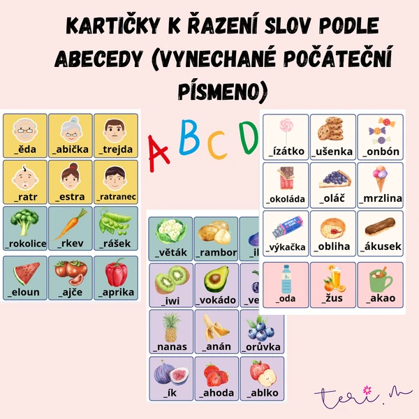 ABECEDA - řazení slov (vynechané počáteční písmeno)