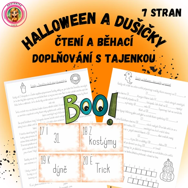 Dušičky a Halloween - čtení a běhací čtení s tajenkou