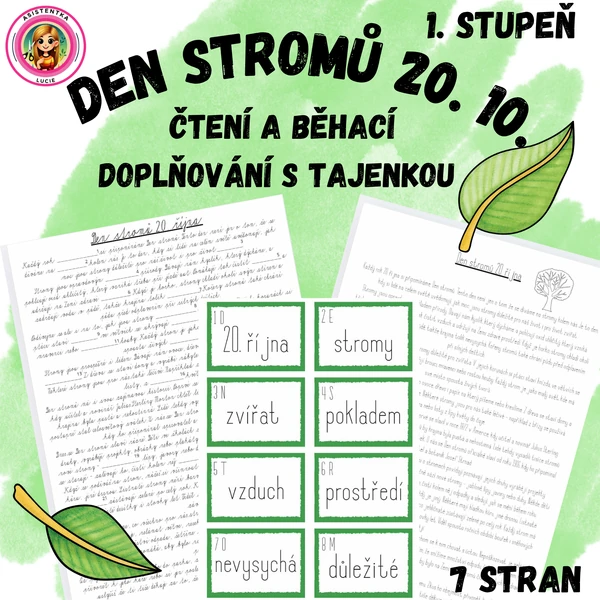 Den stromů 20. října - čtení a běhací doplňování s tajenkou