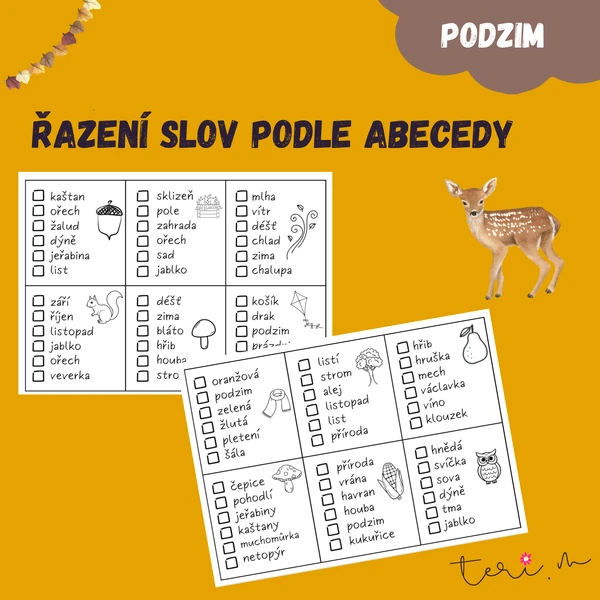 ABECEDA - řazení slov (podzim)