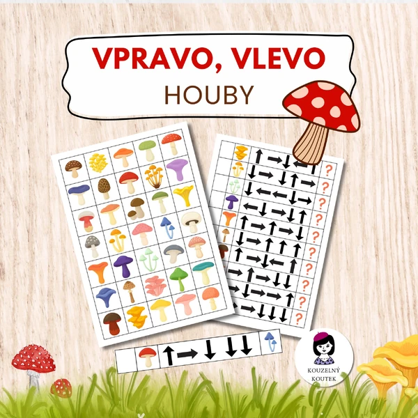 Houbové šifrování, vpravo, vlevo, orientace, směry, šipkovaná