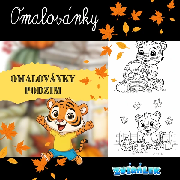 Podzimní omalovánky Zvídálek