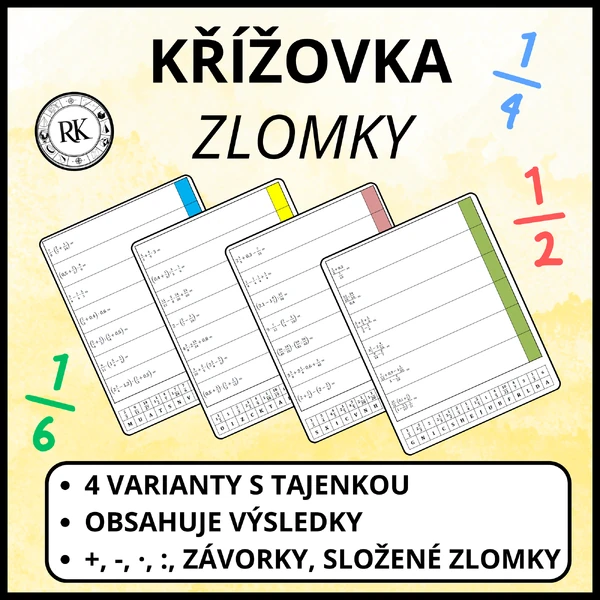 Zlomky - Křížovka