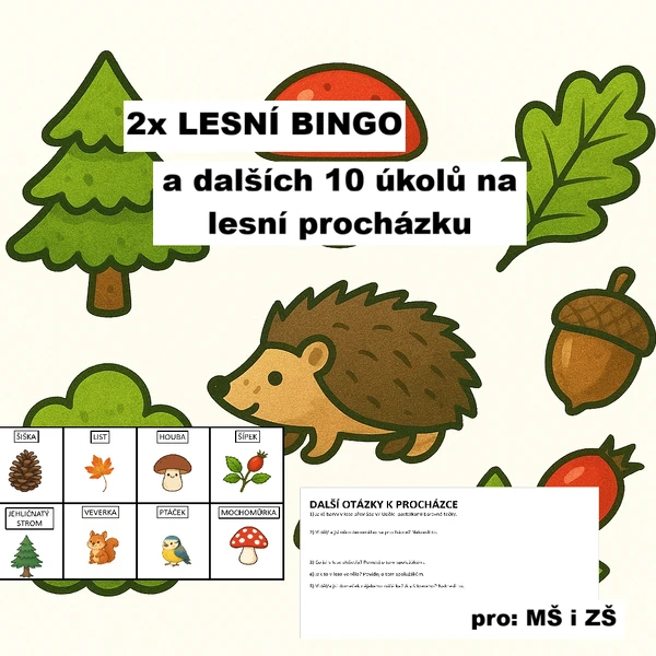 Procházka v lese - bingo a další úkoly
